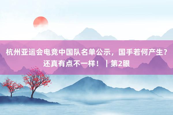 杭州亚运会电竞中国队名单公示，国手若何产生？还真有点不一样！｜第2眼